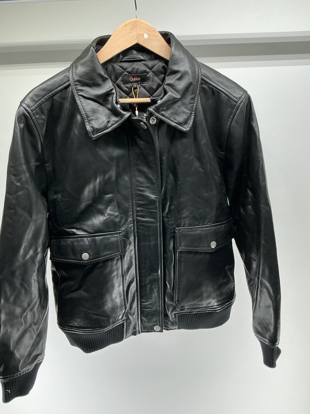 100% Leather Shearling Trim Aviator Jacket